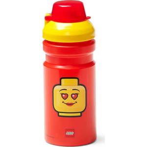 Červená lahev na vodu se žlutým víčkem LEGO® Iconic, 390 ml obraz