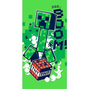 Zelená bavlněná dětská osuška 70x140 cm Minecraft Boom – Jerry Fabrics obraz