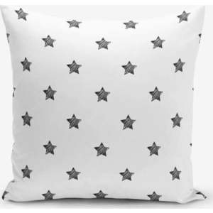 Černo-bílý povlak na polštář s příměsí bavlny Minimalist Cushion Covers White Background Star, 45 x 45 cm obraz