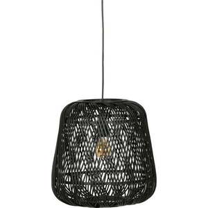 Černá závěsná lampa z bambusu WOOOD Moza, ø 36 cm obraz