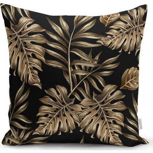 Povlak na polštář Minimalist Cushion Covers Golden Leafes With Black BG, 45 x 45 cm obraz