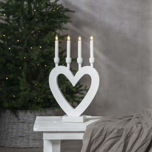 Bílý vánoční LED svícen Star Trading Dala, výška 45 cm obraz