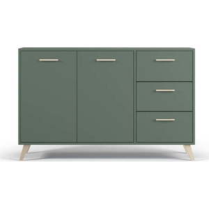 Zelená nízká komoda 140x86 cm Burren - Cosmopolitan Design obraz