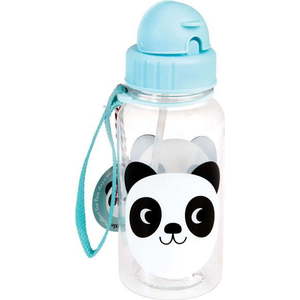 Modrá dětská láhev s brčkem Rex London Miko The Panda, 500 ml obraz