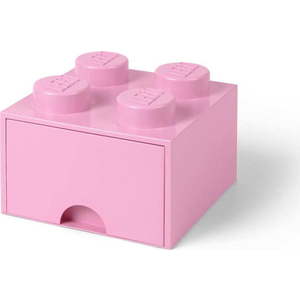 Světle růžový úložný box čtverec LEGO® obraz
