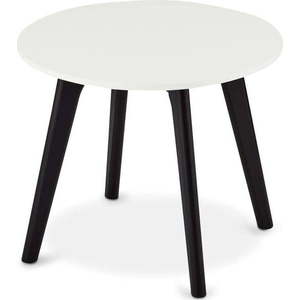 Černo-bílý konferenční stolek s nohami z dubového dřeva Furnhouse Life, Ø 48 cm obraz