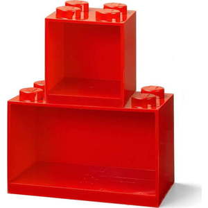 Sada 2 dětských červených nástěnných polic LEGO® Brick obraz