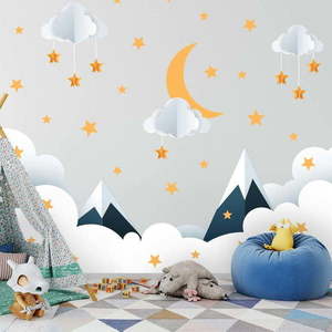 Dětská samolepka na zeď 90x60 cm Mountains in Stars and Clouds – Ambiance obraz