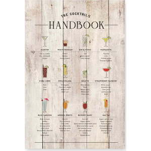 Dřevěná cedule 40x60 cm Cocktails Handbook – Really Nice Things obraz