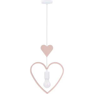 Bílo-růžové dětské svítidlo s kovovým stínidlem Single – Candellux Lighting obraz