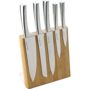 Sada 5 nožů z nerezové oceli s magnetickým bambusovým blokem Jean Dubost Meteor Bamboo obraz
