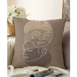 Hnědý povlak na polštář s příměsí bavlny Minimalist Cushion Covers Chenille, 55 x 55 cm obraz