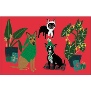 Vánoční přání v sadě 5 ks Cat and Dog Palais – Roger la Borde obraz
