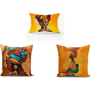 Sada 3 povlaků na polštáře Minimalist Cushion Covers African Culture, 45 x 45 cm obraz