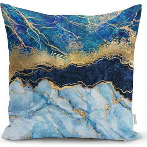 Povlak na polštář Minimalist Cushion Covers Marble With Blue, 45 x 45 cm obraz