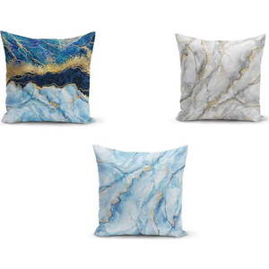 Sada 3 povlaků na polštáře Minimalist Cushion Covers Azuro Cassie, 45 x 45 cm obraz