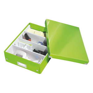 Zelený kartonový úložný box s víkem 28x37x10 cm Click&Store – Leitz obraz