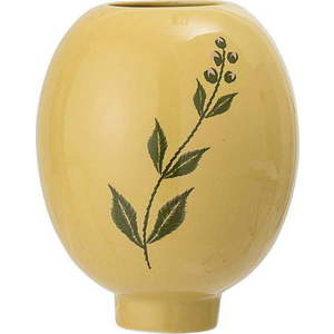 Žluto-zelená váza z kameniny Bloomingville Rose obraz
