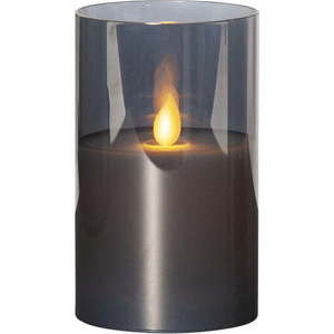 Šedá LED vosková svíčka ve skle Star Trading M-Twinkle, výška 12, 5 cm obraz