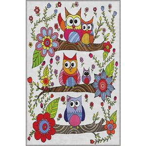 Dětský protiskluzový koberec Conceptum Hypnose Owls, 100 x 200 cm obraz