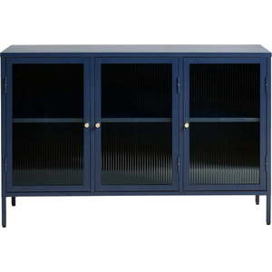 Modrá kovová vitrína Unique Furniture Bronco, výška 85 cm obraz