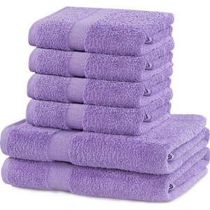 Set 2 bavlněných světle fialových osušek a 4 ručníků DecoKing Marina obraz
