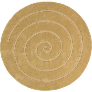 Béžový vlněný koberec Think Rugs Spiral, ⌀ 140 cm obraz