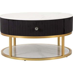 Kulatý konferenční stolek v černo-zlaté barvě Montpellier – Mauro Ferretti obraz