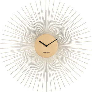 Nástěnné hodiny ve zlaté barvě Karlsson Peony Large, ø 60 cm obraz