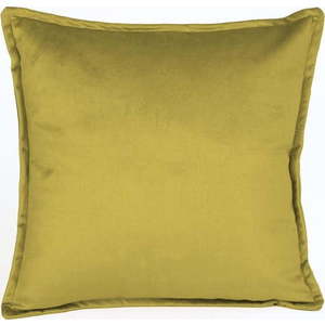 Žlutý sametový polštář Velvet Atelier Tercio , 45 x 45 cm obraz
