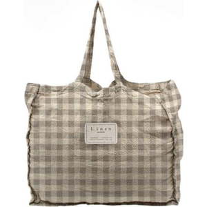 Látková taška Really Nice Things Linen Bag Grey Vichy obraz