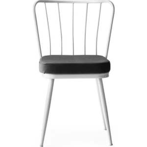 Bílo-černé kovové jídelní židle v sadě 2 ks Yildiz – Kalune Design obraz