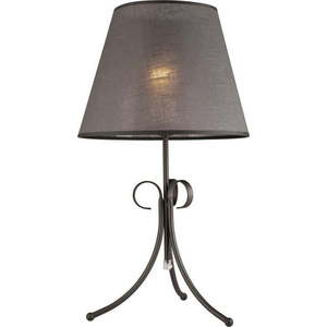 Šedá stolní lampa s textilním stínidlem, výška 55 cm Lorenzo – LAMKUR obraz