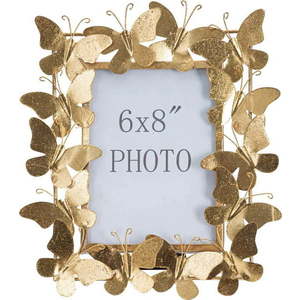 Kovový stojací rámeček ve zlaté barvě 28x30, 5 cm Butterfly – Mauro Ferretti obraz
