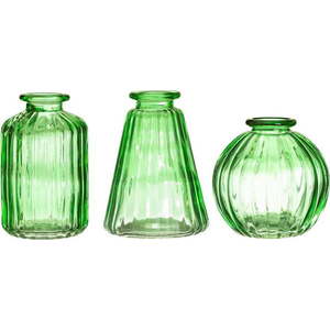 Sada 3 zelených skleněných váz Sass & Belle Bud obraz