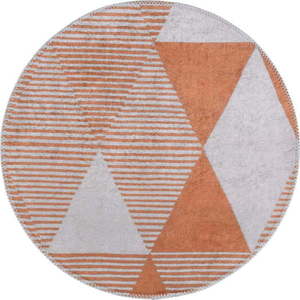 Oranžový pratelný kulatý koberec ø 120 cm Yuvarlak – Vitaus obraz
