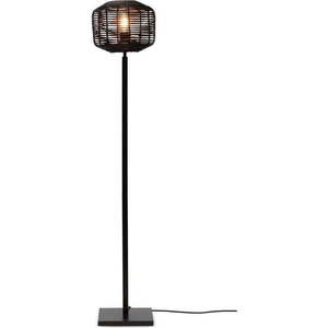 Černá stojací lampa s ratanovým stínidlem (výška 130 cm) Tanami – Good&Mojo obraz