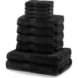Set 8 černých ručníků a 2 osušek DecoKing Marina Black obraz