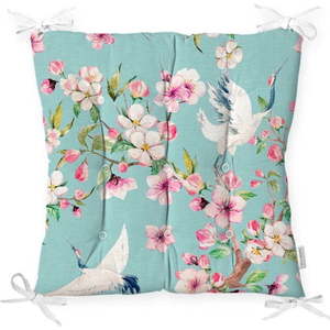 Podsedák na židli Minimalist Cushion Covers Flowers and Bird, 40 x 40 cm obraz