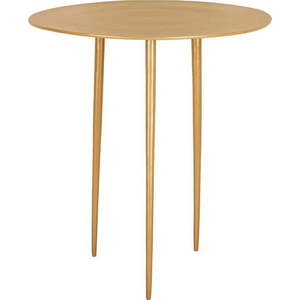 Hořčicově žlutý kovový odkládací stolek Leitmotiv Supreme, ø 37 cm obraz