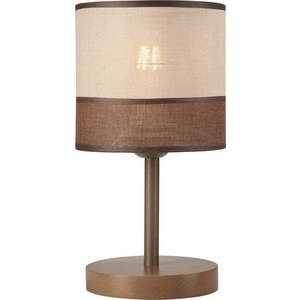 Tmavě hnědá stolní lampa s textilním stínidlem, výška 30 cm Andrea – LAMKUR obraz