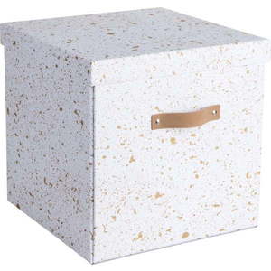 Úložná krabice ve zlato-bílé Bigso Box of Sweden Logan obraz