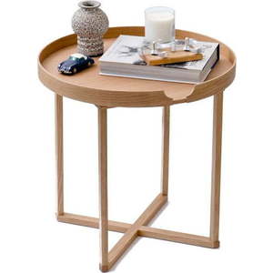 Odkládací stolek z dubového dřeva s odnímatelnou deskou Wireworks Damieh, 45x45 cm obraz