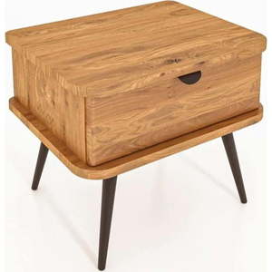 Noční stolek z dubového dřeva v přírodní barvě Kula – The Beds obraz