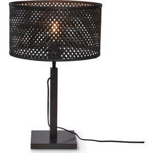 Černá stolní lampa s bambusovým stínidlem (výška 38 cm) Java – Good&Mojo obraz