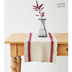 Lněný běhoun na stůl 40x200 cm Red Stripe Vintage – Linen Tales obraz