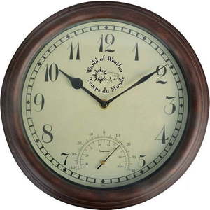 Venkovní nástěnné hodiny s teploměrem Esschert Design Time obraz