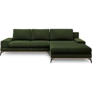 Lahvově zelená rozkládací rohová pohovka Windsor & Co Sofas Planet, pravý roh obraz