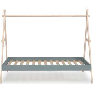 Zelená/přírodní domečková dětská postel z borovicového dřeva 90x200 cm Trufa – Marckeric obraz