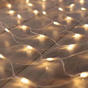 Transparentní LED světelný řetěz DecoKing Web, 200 světýlek, délka 2 m obraz